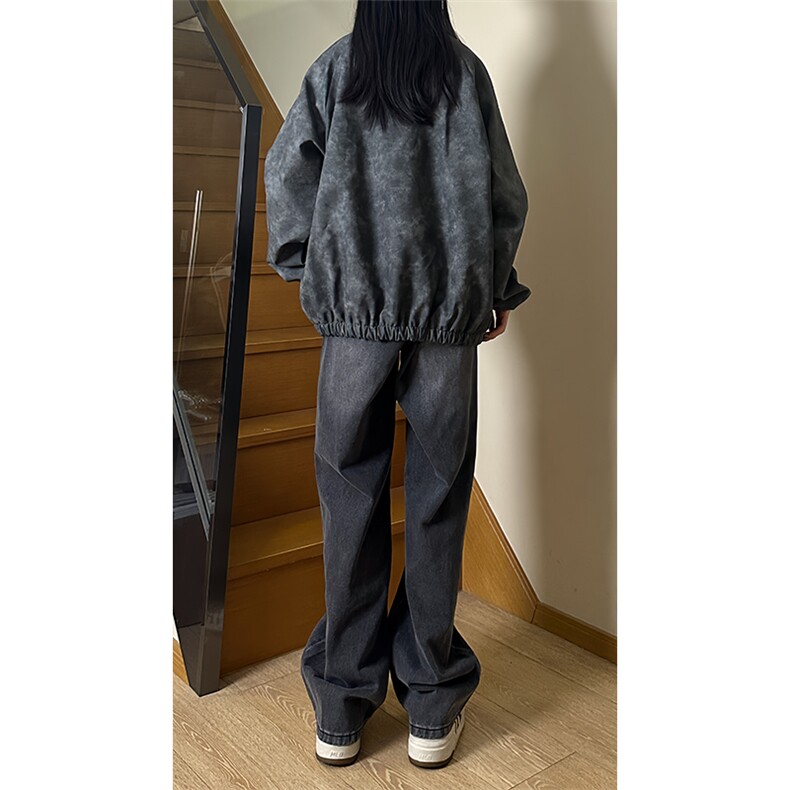 港风美式日系复古扎染宽松百搭立领夹克XZ213-JK8934-P108控138,男装夹克,星座213