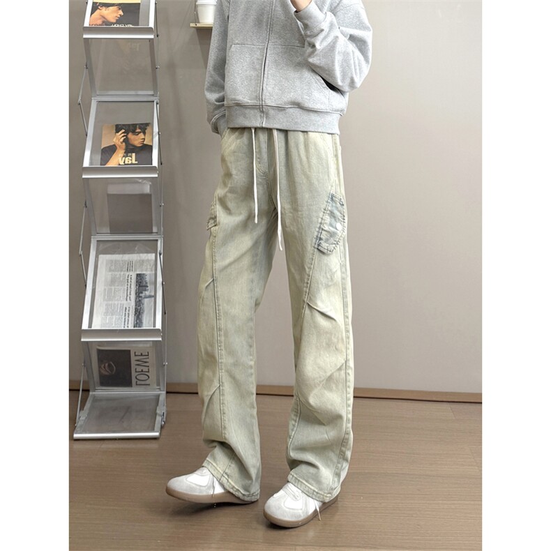 高品质B221美式ins高街暗黑宽松工装牛仔裤LK24340-P65控88,男装牛仔裤,电商B221