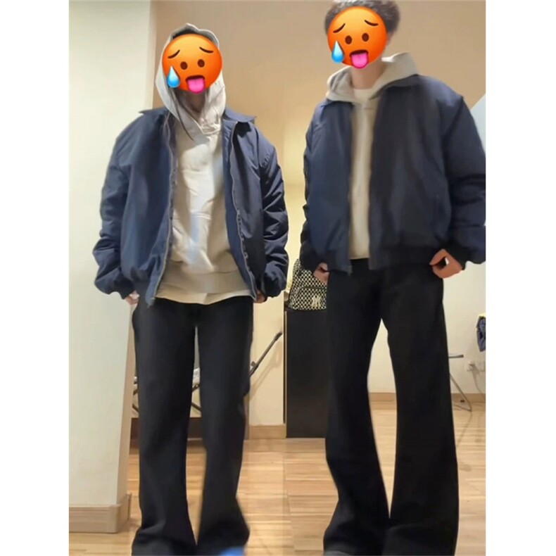 网图藏蓝色美式飞行员夹克棉服A02-常规特P55,男装夹克,电商B369（原A024）