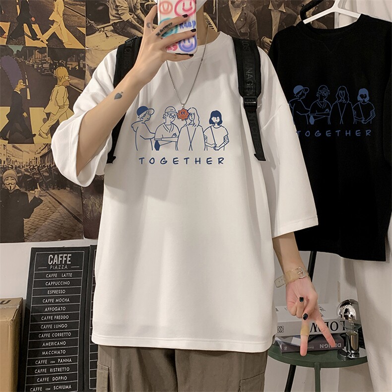Q11191-P30 春夏季七分袖t恤男大码五分袖男短袖中袖图片