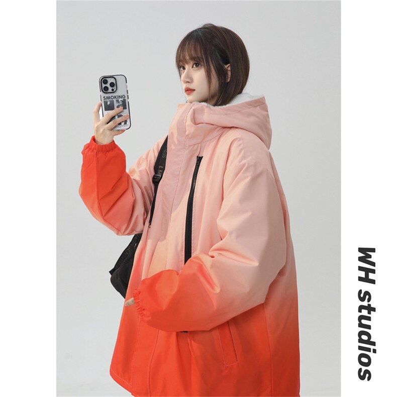 渐变三防户外冲锋衣内里600克仿兔毛潮牌棉衣XZ301AY08P128,男装棉衣,星座301A