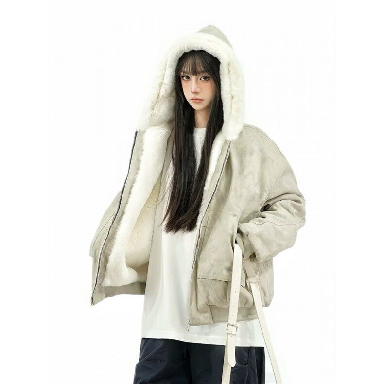 加绒加厚冬款男女连帽棉衣毛领座山雕铆钉扎染棉袄外套MY95P115,男装棉衣,星座1013-1
