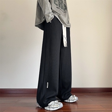 2024秋季新款内景大码港风直筒格子长裤M-5XHK24844-P45，男装休闲裤，电商A022
