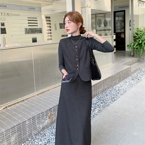 小香风显瘦马甲套装裙女2025春秋季新款法式气质收腰半身裙三件套图片