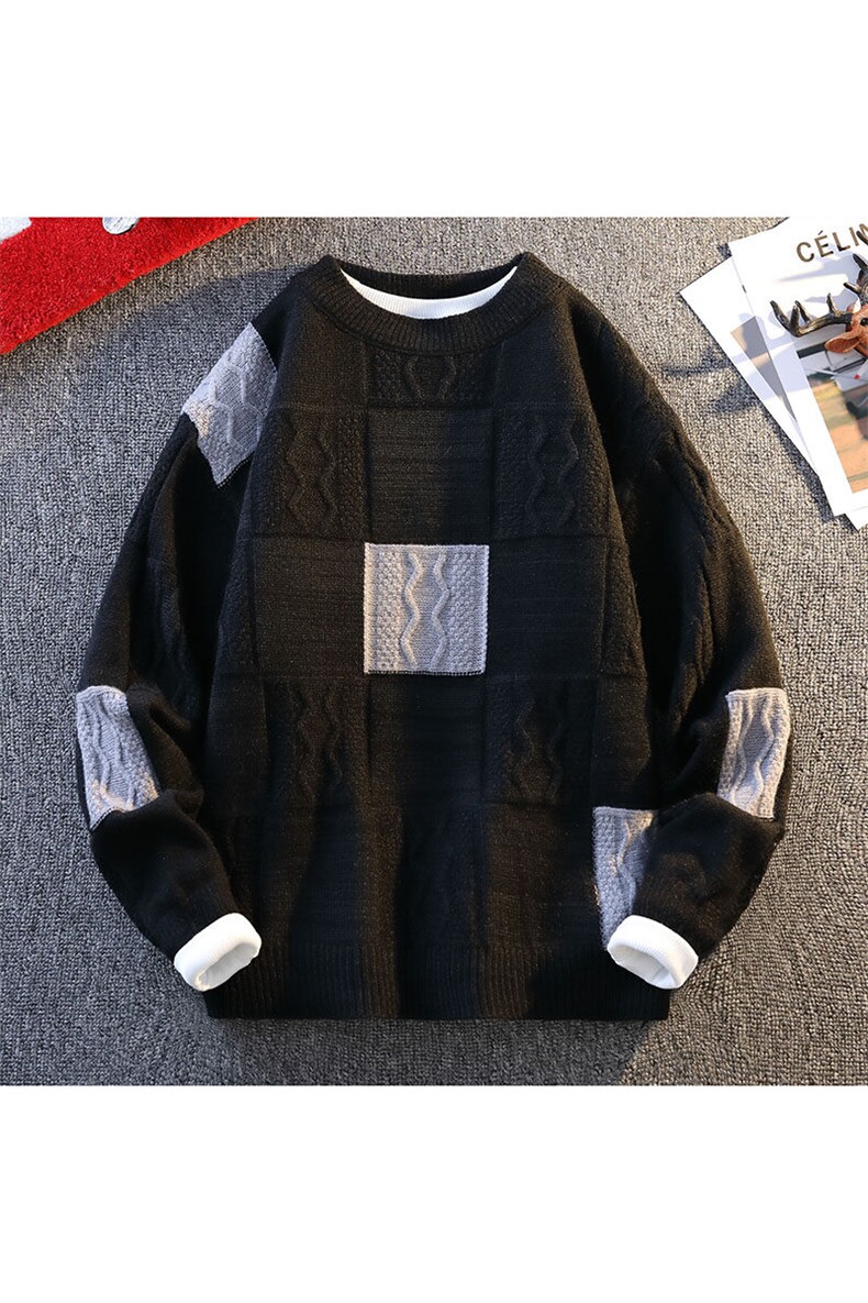2024【新品】秋冬圆领毛衣男士针织打底衫潮流百搭-M5083-P50,男装针织衫/毛衣,星座1105