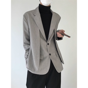 假两件西装外套老钱风痞帅西服上衣 XF3102 特P76图片