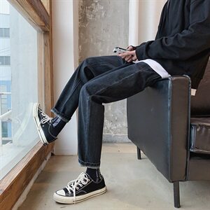 主推款2021初秋新品宽松直筒牛仔裤休闲百搭男裤子D309-2 K03 P55图片