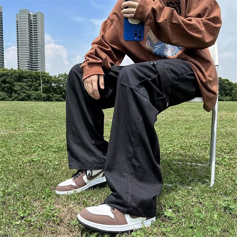 工装裤男潮牌ins春秋季抽绳束脚裤子男韩版G83P42,男装休闲裤,星座1116-2