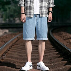 牛仔裤男直筒宽松牛仔短裤2021新款五分裤夏季DS794T图片