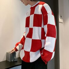 秋冬外套情侣毛衣男女宽松棋盘格子男士打底衫针织M915P43，男装针织衫/毛衣，星座1116-2