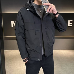 9119 P105  男士二棉连帽冲风衣外套图片
