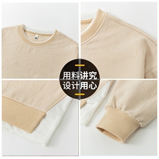 春季现货宽松套头圆领提花卫衣男DSA157B-W5865-P40，男装卫衣，电商A157B
