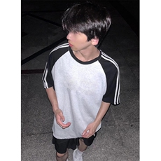数据支持退换对比230克重磅纯棉三条杠织带插肩袖T恤CZ2305，男装T恤，电商A486