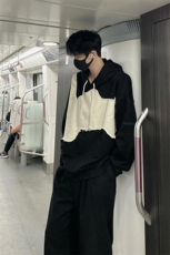 连帽卫衣潮牌不规则拼接设计WY7101特P41，男装卫衣，星座908-1