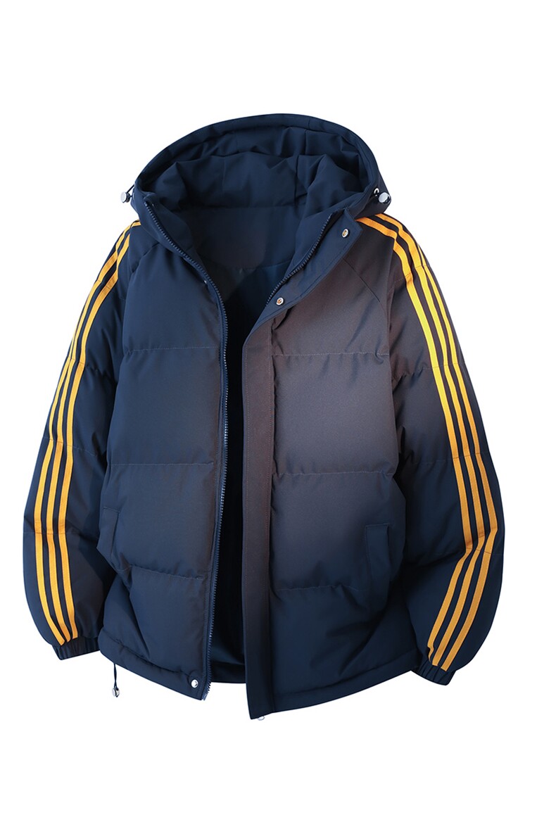 冬季潮流条纹五防立领加绒加厚棉衣情侣撞色棉服外套MY8899-p78,男装棉衣,星座610B-1