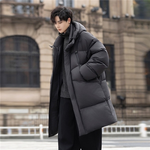 加厚连帽羽绒服冬装新款中长款白鸭绒羽绒外套男9137-P620控1038图片