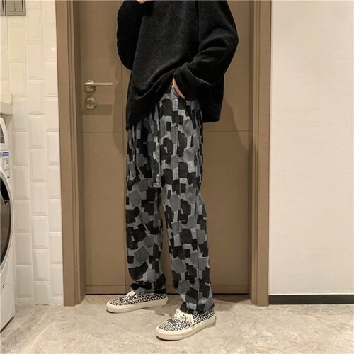 黑暗系高街牛仔裤男潮牌印花bf宽松直筒裤ins潮流裤子nk702-p55，男装牛仔裤，星座1008-1