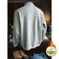 重磅加绒硬挺boxy男女美式高街假两件衬衫领长袖卫衣POLO领打底衫，男装T恤，电商A486