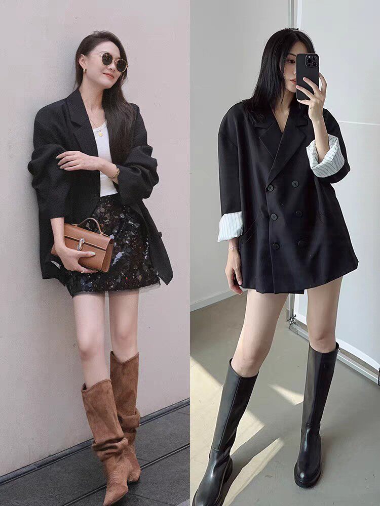 2025百搭时尚简约时髦双排扣通勤西服,女装短外套,泰合衣坊