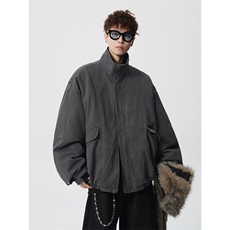 706-LK9378-P138现货冬季狼王座山雕可拆卸毛领加厚棉衣外套，男装棉衣，星座706