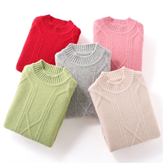 2025年秋季新款加厚菱形半高领针织儿童羊毛衫时尚休闲通勤百搭，童装儿童羊毛衫，暖钟情羊绒