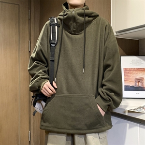 F80-P57 日系复古套头连帽卫衣男2024新款秋冬美式潮牌宽松外套图片