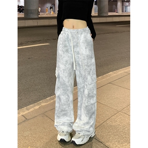 美式高街运动裤ins风潮牌设计感宽松休闲工装裤子K589TP38无差价图片