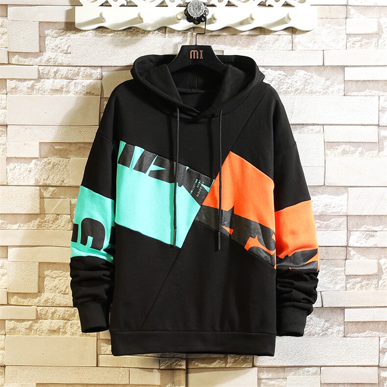 主推货足7XL-M慵懒风卫衣男2023春季新款休闲撞色长袖上衣控88,男装卫衣,钱塘717(原712)