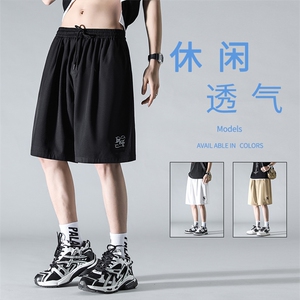 时尚潮流植绒印花冰丝裤清爽速干百搭五分冰丝裤  DK508特批18图片