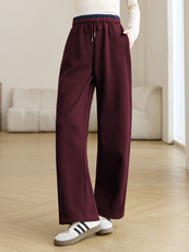 春秋窄版弯刀裤梧桐裤女2026新款垂感高腰直筒休闲运动裤阔腿卫裤，女装休闲裤，璐依舞