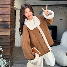 新款首短款羊羔毛2C282-986P185K278，女装短外套，2C282