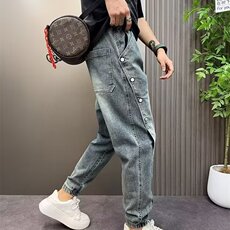 1506-1/KX251/P54个性字母牛仔裤嘻哈ins潮高街潮流痞帅长裤百搭，男装牛仔裤，星座1506-1