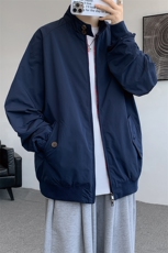 8XL-M美式复古棒球服外套男特大码潮牌双拉链立领夹克衫JK005P85，男装夹克，电商B312