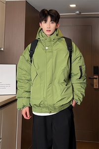 棉衣男ins潮牌潮流宽松休闲百搭棉服连帽复古棉袄MY1003-P100图片