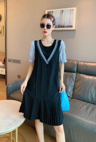 夏季拼接连衣裙，女装连衣裙，斐媞梦 FTM