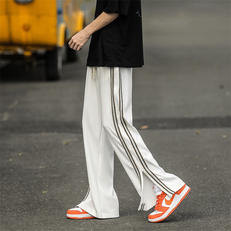 2024年美式高街潮宽松直筒侧拉链开叉运动休闲长裤CK741-P41，男装休闲裤，星座313A-2