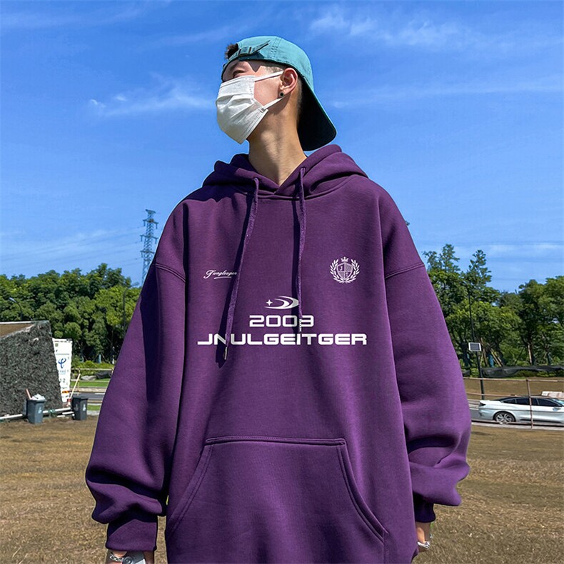 抖音得物供货可提供视频秋冬重磅美式宽松连帽卫衣DL2301,男装卫衣,电商A486