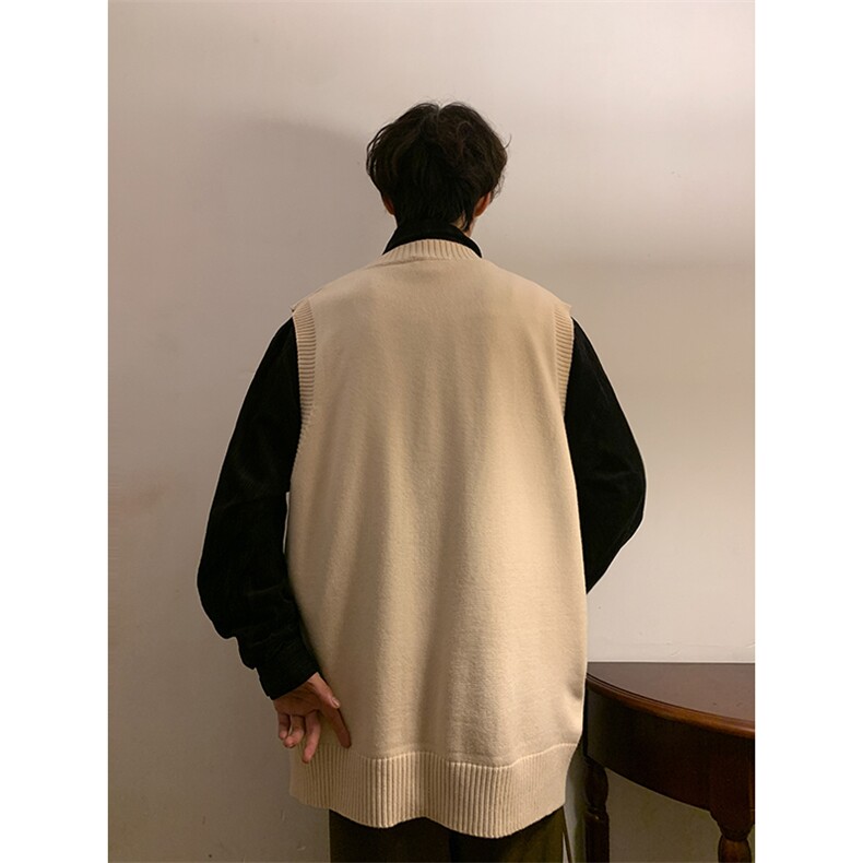 2025秋冬季新款排扣坎肩简约慵懒风毛衣A316-1-Y96P60,男装针织衫/毛衣,星座906（原电商a316-1）