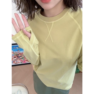 高品 户外情侣登山健身运动撞色线插肩袖T恤打底衫男女 A790-P55图片