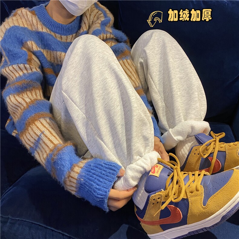 抖音品质冬季加绒休闲裤男生运动宽松卫裤B315-K23454JR-p55控68图片