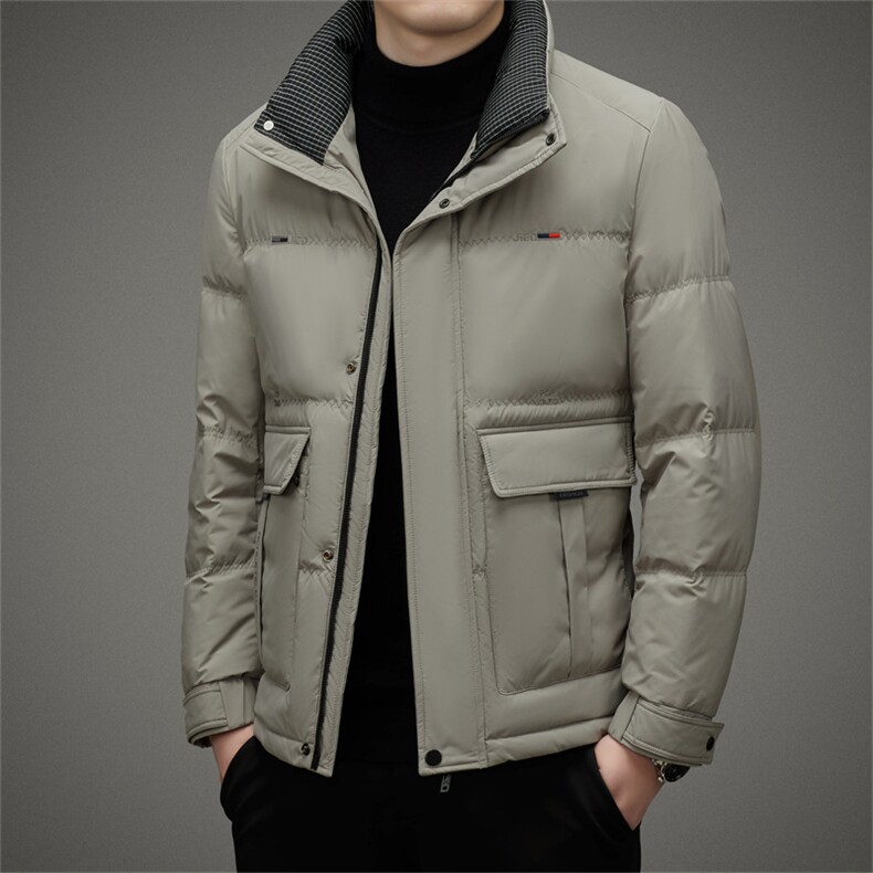 冬季男士羽绒服加厚商务休闲鸭绒保暖上衣中年男士爸爸冬装外套，男装羽绒服，电商B212（原钱塘6029）