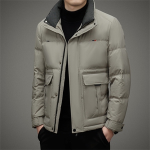 冬季男士羽绒服加厚商务休闲鸭绒保暖上衣中年男士爸爸冬装外套,男装羽绒服,电商B212（原钱塘6029）