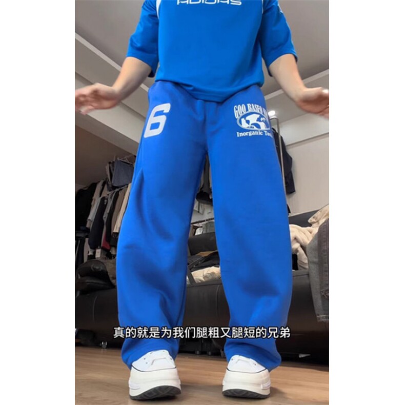 字母印花弯刀卫裤男春秋修身遮腿型裤子宽松校服休闲裤WK85,男装休闲裤,星座1116A（原606A-3）