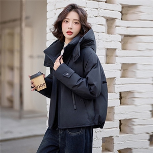 爆《2025冬季新款连帽90白鸭绒羽绒服休闲防风保暖派克服加厚外套图片