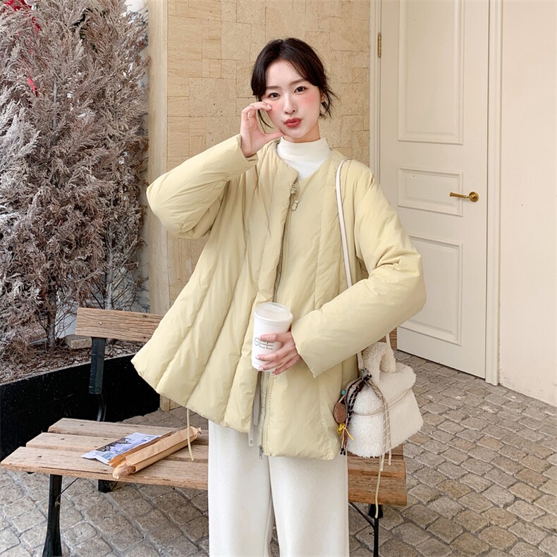 韩版圆领真毛领系带收腰羽绒服2C067-971-P298-K399，女装羽绒服，茵姿媚