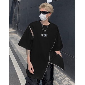 男装不规则解构拉链短袖T恤24夏季新款圆领上衣XZ514-2-20248-P58图片