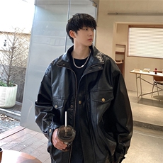 潮流百搭宽松皮衣时尚工装夹克1209-1-JK13-P98现货不缺货，男装夹克，星座1209-1