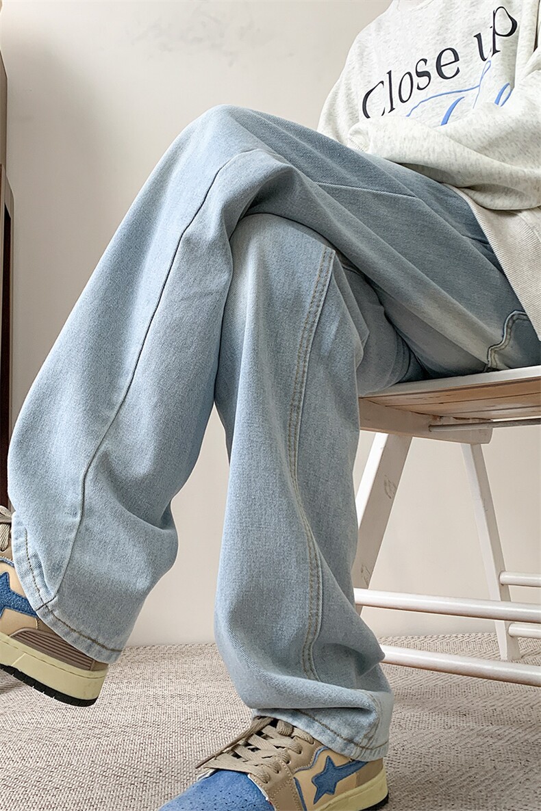 现货主推款加大码纯色直筒牛仔裤男XZ-310A-2BK305P50控78,男装牛仔裤,星座310A-2