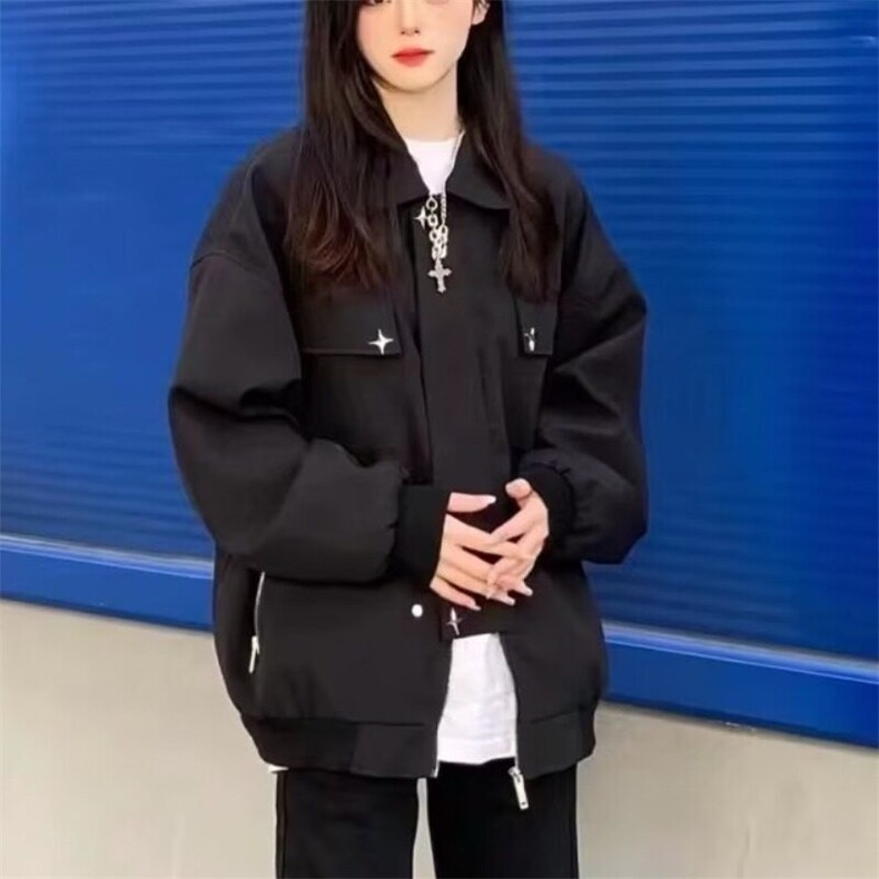 美式复古街头时尚装饰设计男女潮工装夹克宽松休闲百搭情侣外套,男装夹克,星座506A