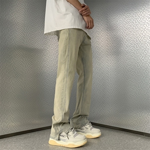 阔腿牛仔裤2025早春新款男复古高腰宽松修身直筒裤子YD754-P50图片
